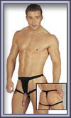 Lack Herren String schwarz M/L